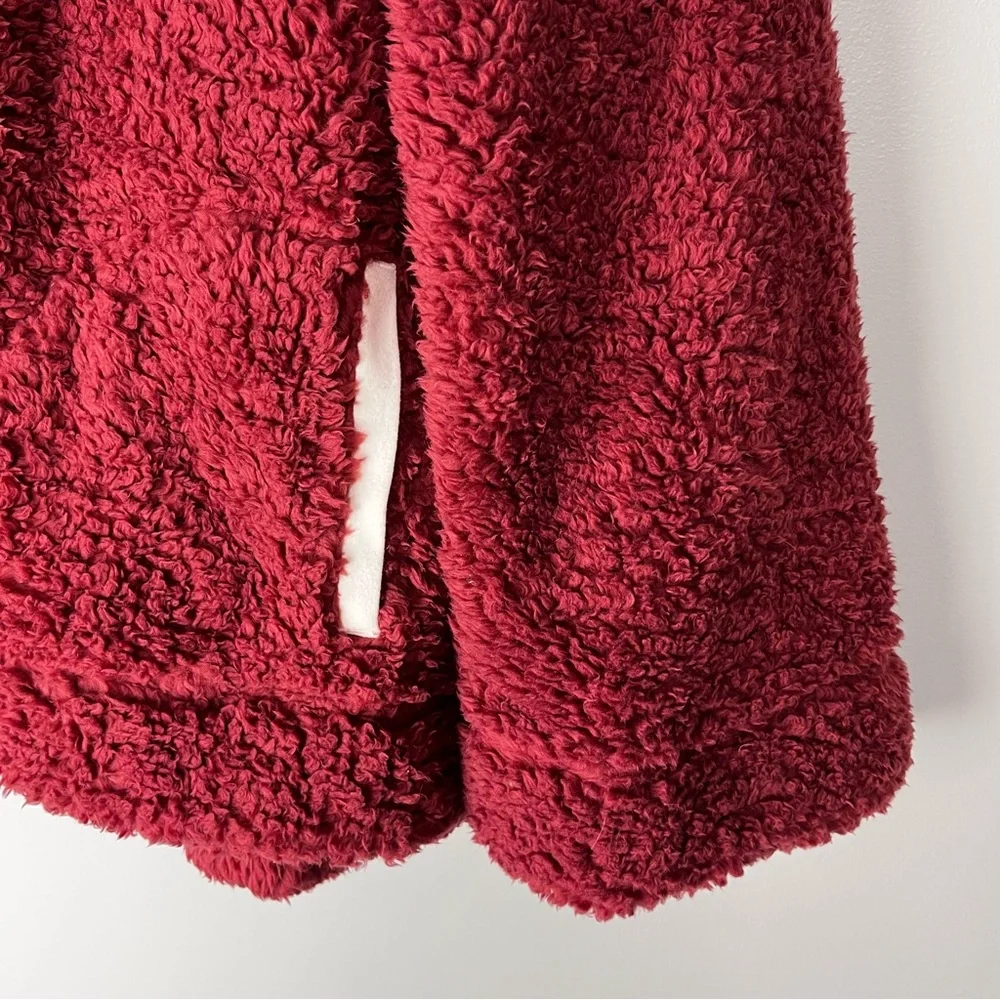 NWT Anthropologie Annette Sherpa Pullover Sweater 1/4 zip Cozy w/pockets XL